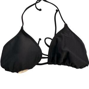 Roxy Swim Women's Black Triangle Bikini Top Size M
